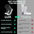 Breathable and durable football socks for men in action on the field