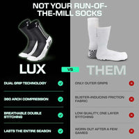 Breathable and durable football socks for men in action on the field