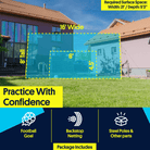 Child playing with junior backyard football goal and rebound net