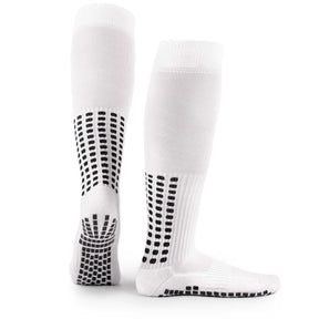 LUX Anti Slip Football Socks with inner and outer grips, knee-length, for enhanced traction and performance.